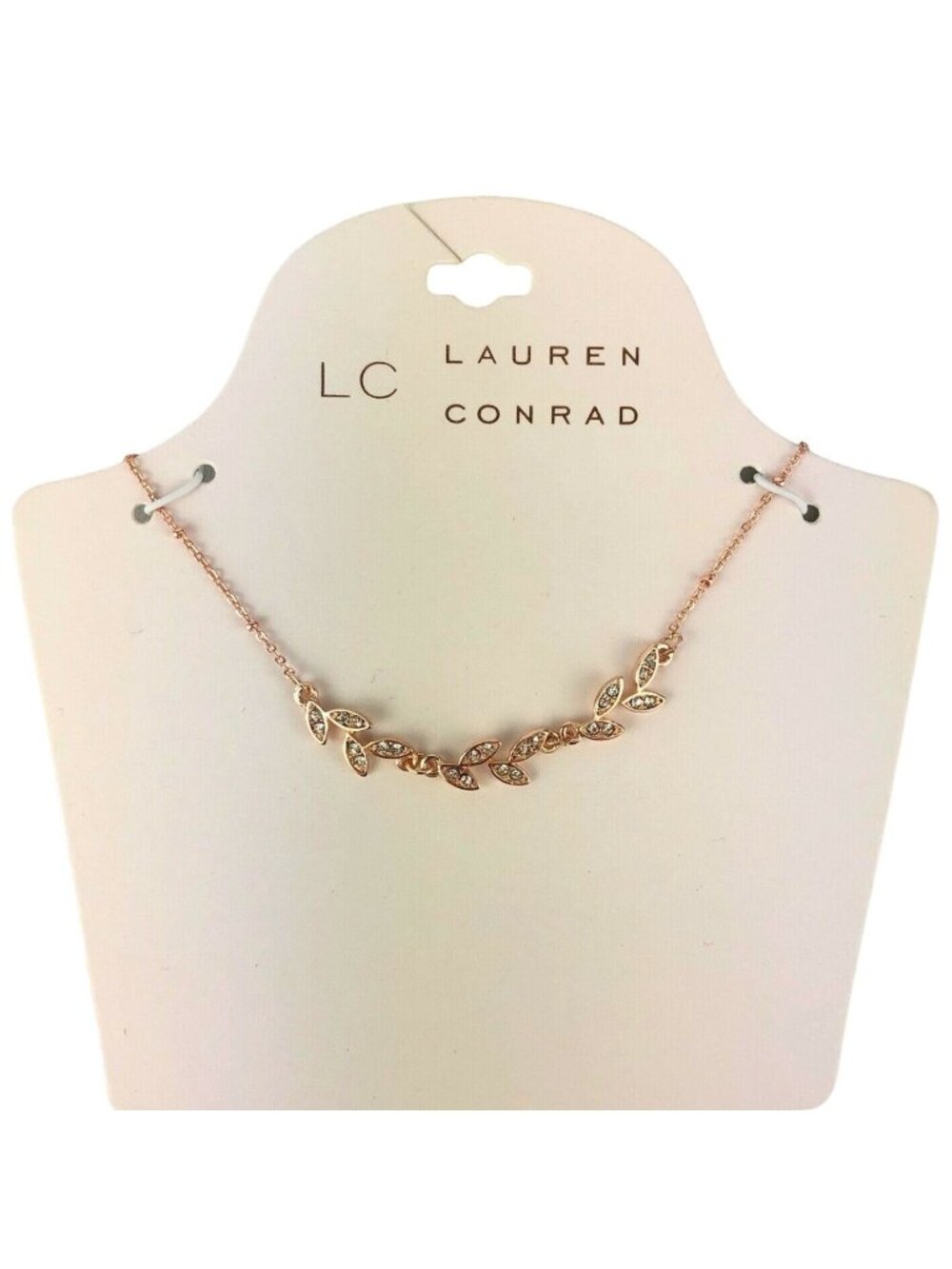 LC Lauren Conrad Necklace Copper-Tone Laurel with Clear Crystals